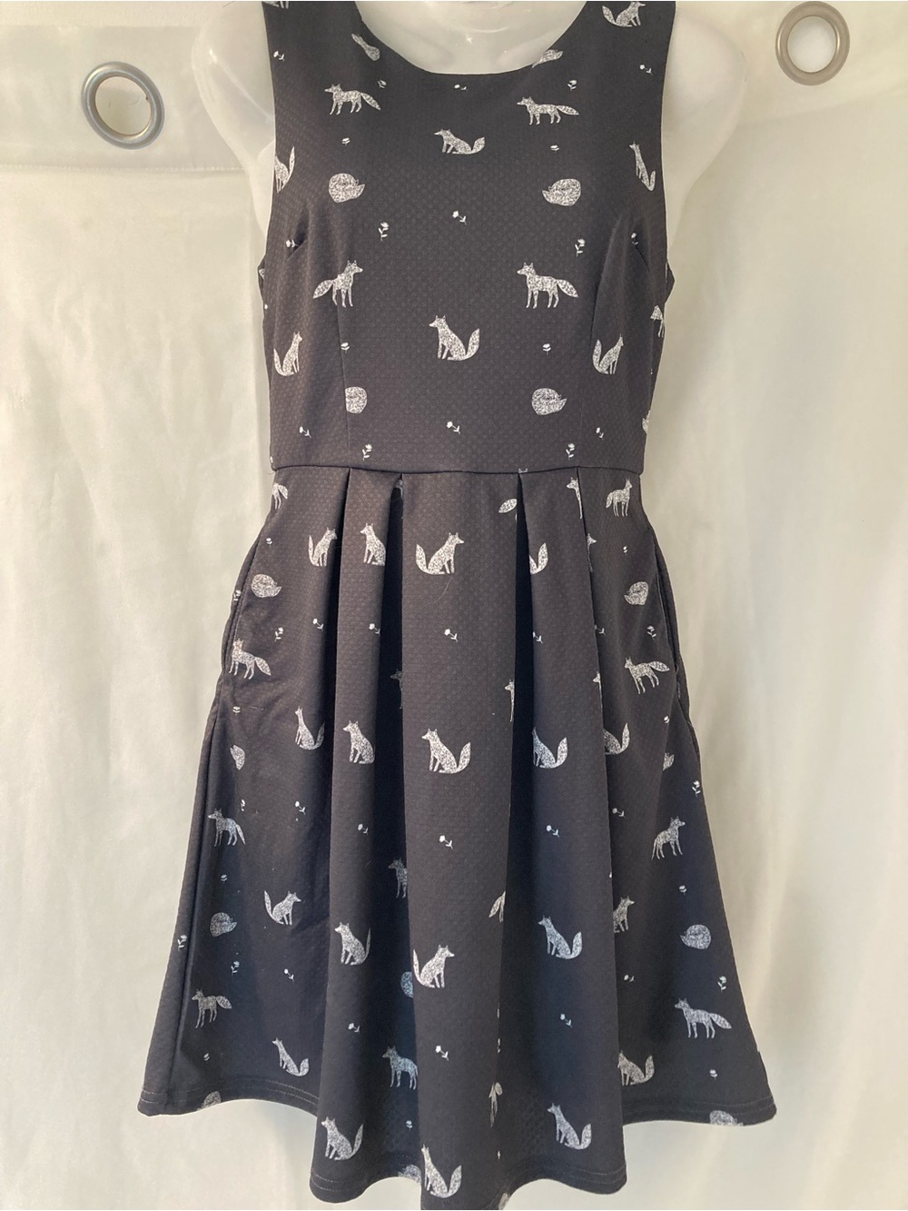 Twik Simons Black Animal Print Fit & Flare Mini Dress XS